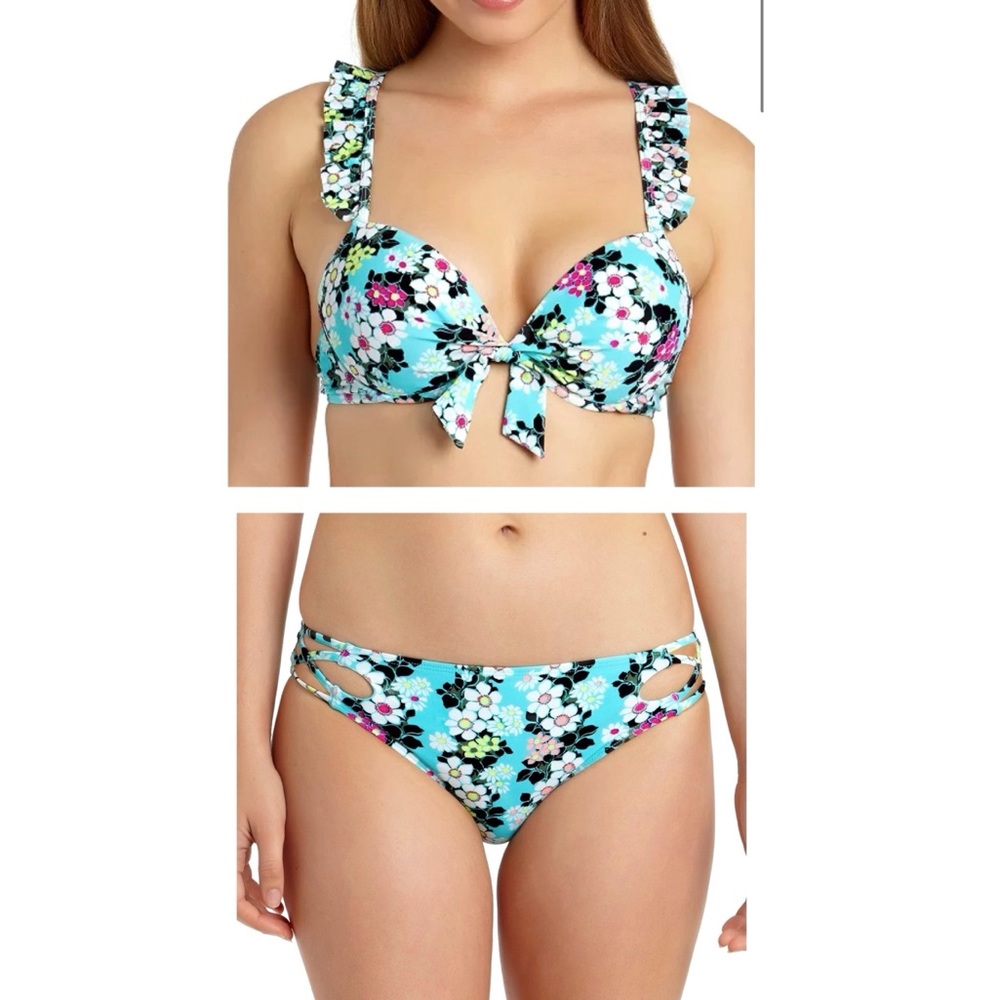 California Wave Junior Floral Ruffle Two Piece